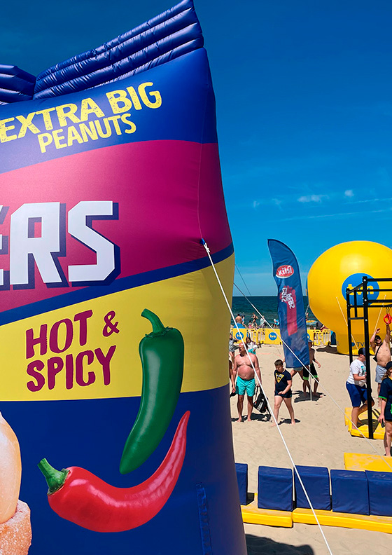 Promocja Felix Crispers w Projekt plaża TVN – worki pneumatyczne, leżaki, pufy